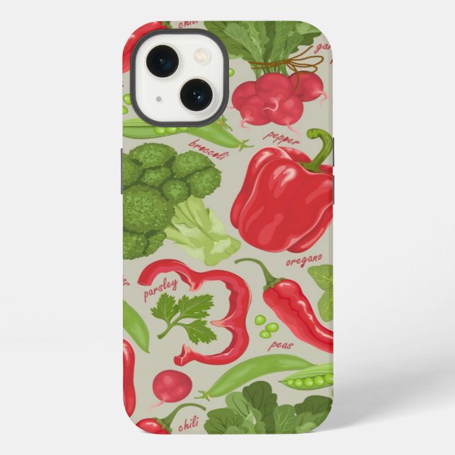 Bright pattern from fresh vegetables iPhone case (Back)