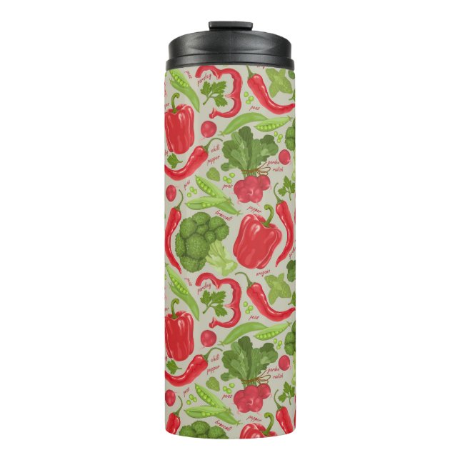 Bright pattern from fresh vegetables thermal tumbler (Front)