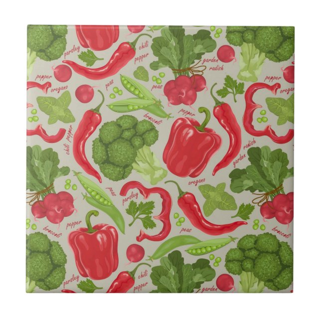 Bright pattern from fresh vegetables tile (Front)