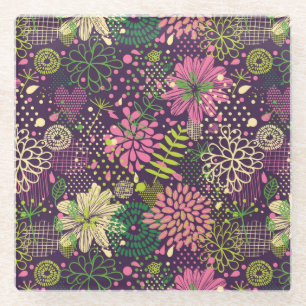 Bright pattern glass coaster