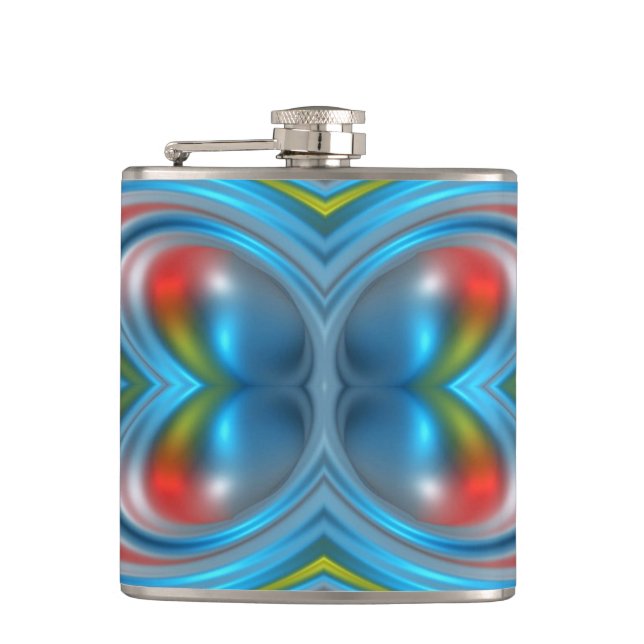 Bright Pattern Hip Flask (Front)