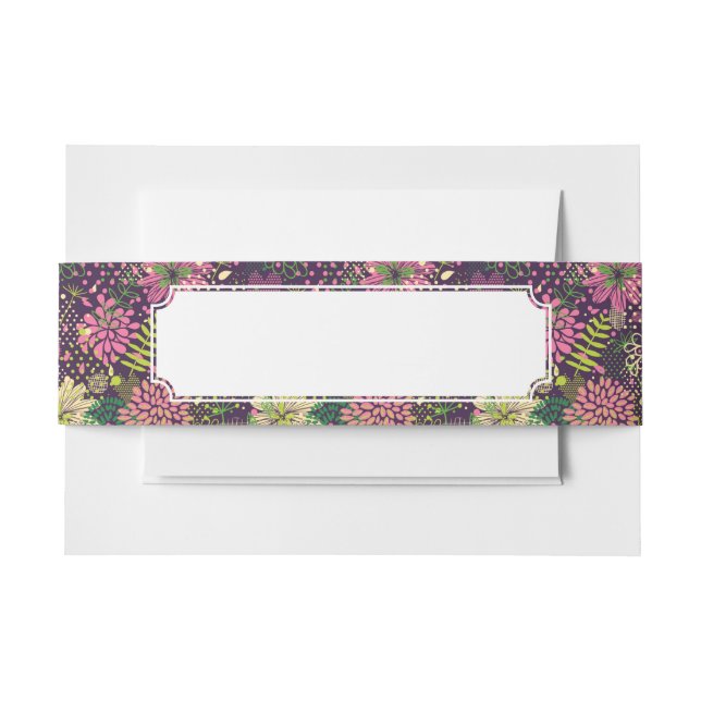 Bright pattern invitation belly band (Front Example)