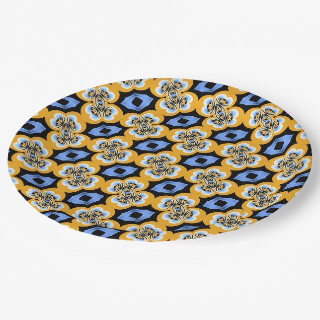 Bright Pattern  Paper Plate (Angled)