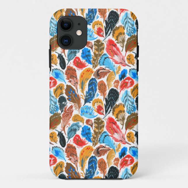 Bright pattern with bird feathers Case-Mate iPhone case (Back)