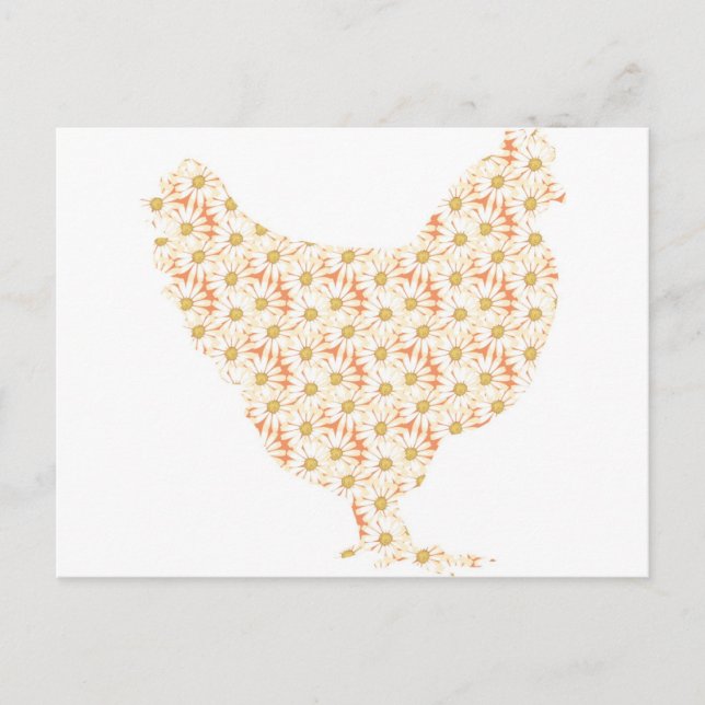 Bright patterned chicken postcard (Front)