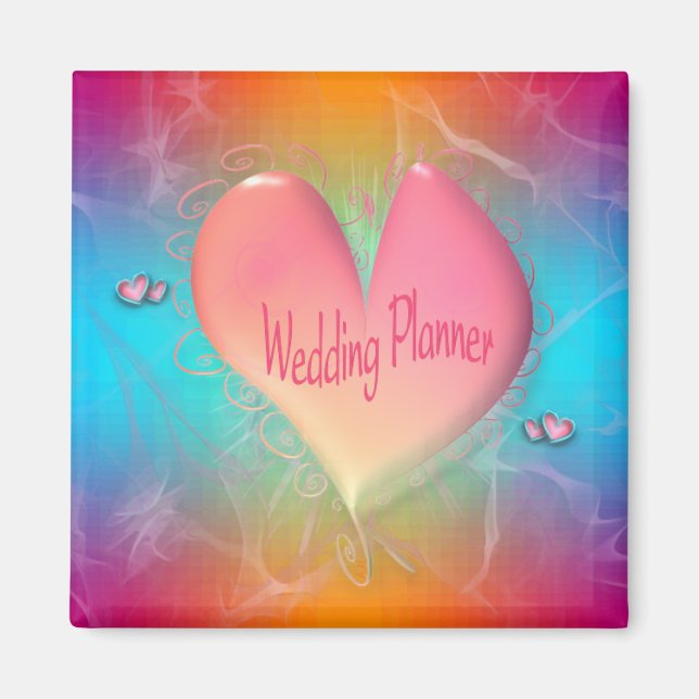Bright Peachy Pink Wedding Planner AH2010 Magnet (Front)