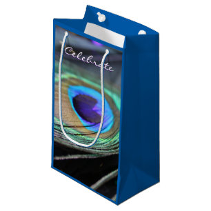 Bright Peacock Feather Party Favour Custom Gift Ba Small Gift Bag