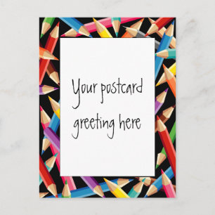 Bright Pencils Frame Postcard