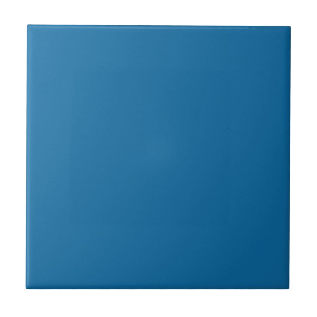 Bright Persian Blue Trend Colour Template Blank Tile (Front)
