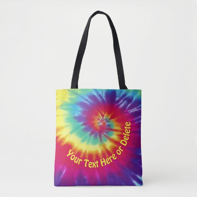 Bright Personalised Tie Dye Tote Bag, Your Text Bag (Front)