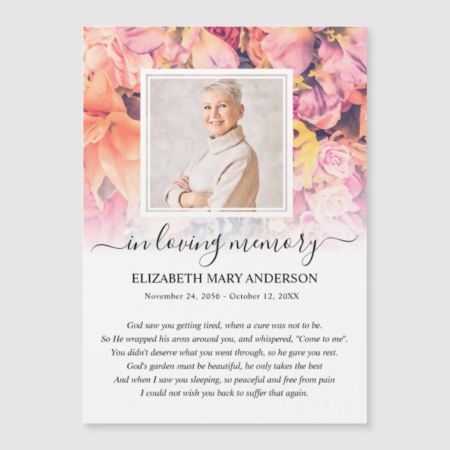 Bright Photo Sympathy Funeral Prayer Card (Front)