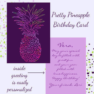 Bright Pineapple Happy Birthday Card