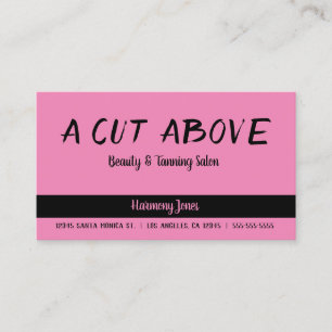 Bright Pink and Black Line Beauty Salon Appointment Card