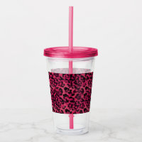 Bright pink and black spotted leopard