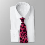 Bright pink and black spotted leopard tie<br><div class="desc">Bright pink and black spotted leopard print.
.</div>