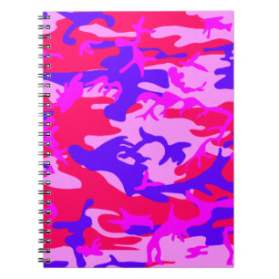 Bright Pink and Blue Camouflage Notebook