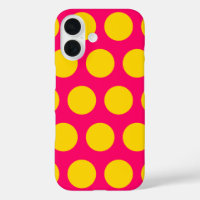 Bright Pink and Gold Polka Dots