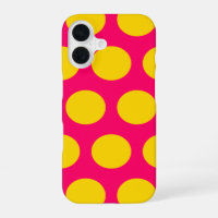Bright Pink and Gold Polka Dots