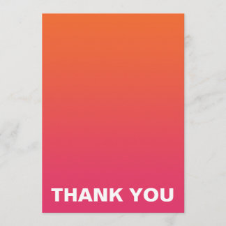 Bright Pink and Orange Ombre Wedding Thank You