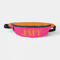 Bright Pink and Orange with Monogram