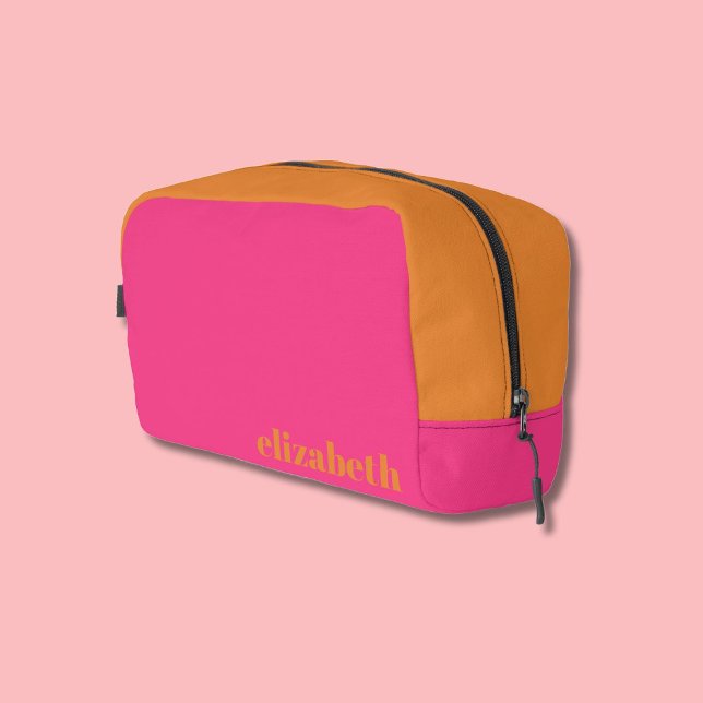 Bright Pink and Orange with Name Dopp Kit (Creator Uploaded)
