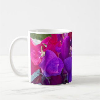 Bright Pink and Purple Sweet Peas Photograph Coffee Mug