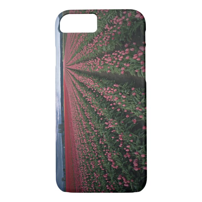 Bright pink and red tulips glow under dark Case-Mate iPhone case (Back)
