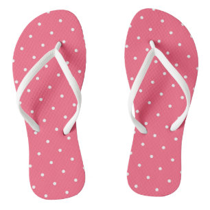 Bright Pink and white dots Flip Flops