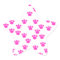 Bright Pink and White Paw Print Pattern.