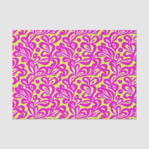 Bright Pink and Yellow Botanical Tissue Paper