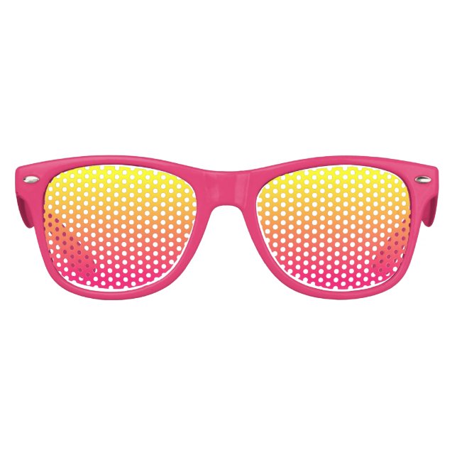 Bright Pink and Yellow Ombre Kids Sunglasses (Front)