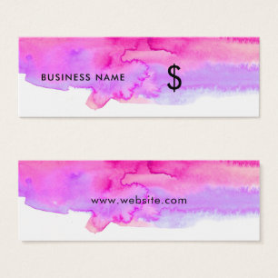 Bright Pink Art Watercolor Splash White Price Tag
