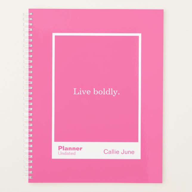 Bright Pink Block Quote | Fully Customizable Planner (Front)