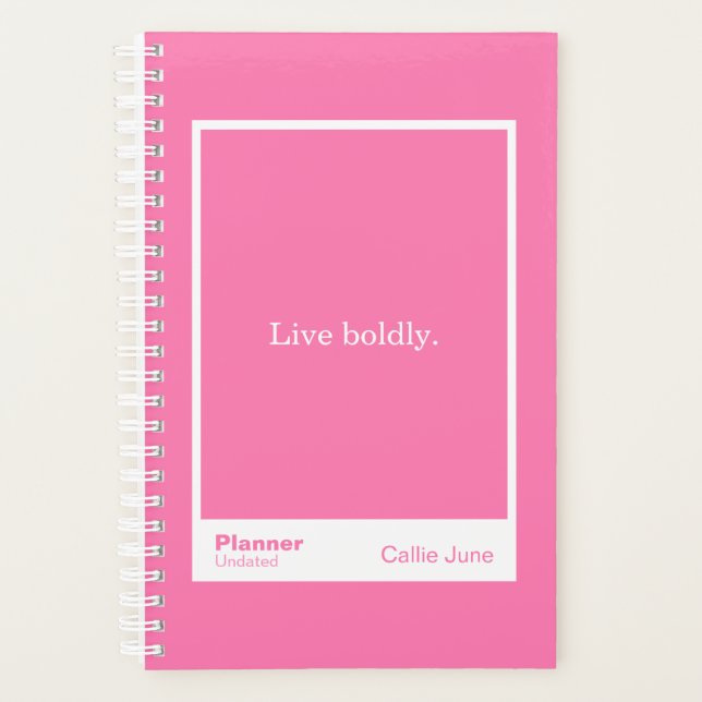 Bright Pink Block Quote Planner (Front)