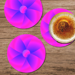 Bright Pink & Blue Paper Party Coaster