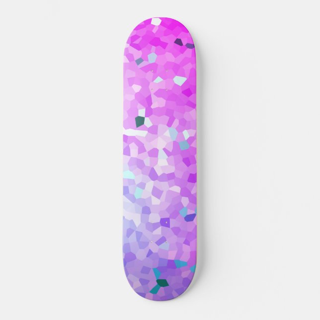 Bright Pink Blue Sparkle Shatter skateboard (Front)