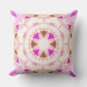 Bright Pink Brown Star Dopamine Decor Eclectic Cushion