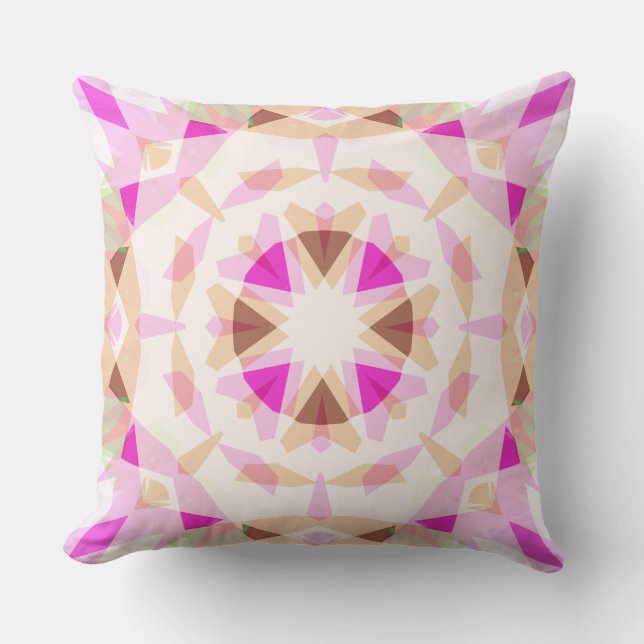 Bright Pink Brown Star Dopamine Decor Eclectic  Cushion (Front)