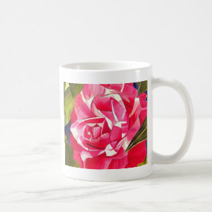 Bright pink Camellia watercolor art flower Coffee Mug