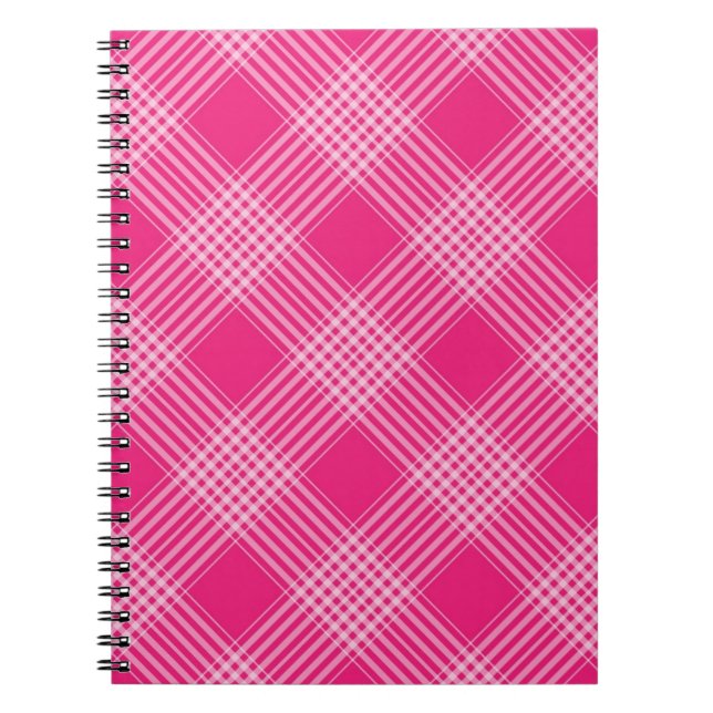 Bright Pink Checked Notebook (Front)
