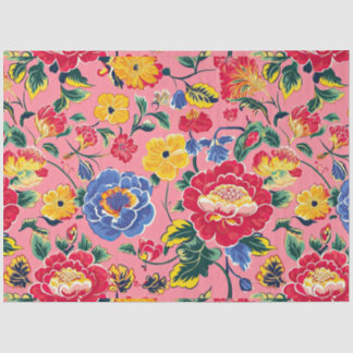 Bright Pink Chinoiserie Floral Tissue Paper