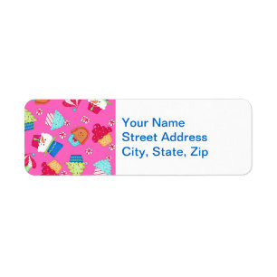 Bright Pink Christmas Cupcake Custom Address