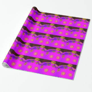 Bright Pink Christmas Ornament Wrapping Paper