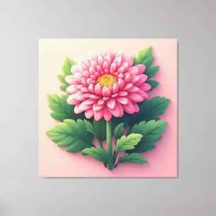 Bright Pink Chrysanthemums Canvas Print