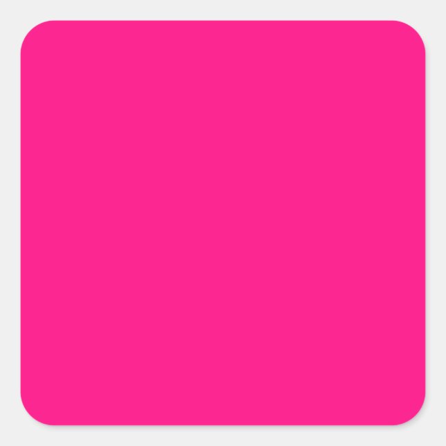 Bright Pink Classic Coloured Square Sticker (Front)
