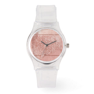 bright pink clock watch
