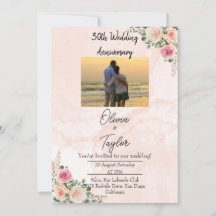 Bright Pink Cream Floral Wedding Anniversary