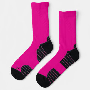 bright pink crew socks with black heels