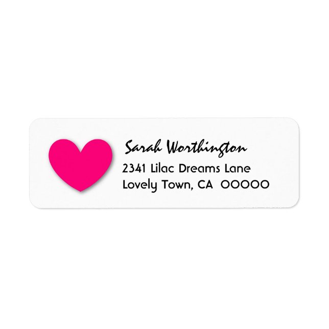 BRIGHT PINK Cute 3D Look Heart A04 (Front)