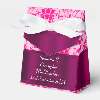 Bright Pink damask wedding Favour Box